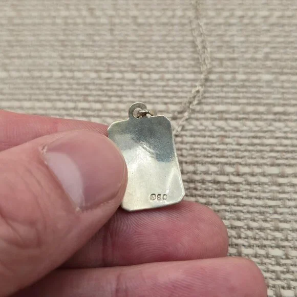 18 Inch Sterling Silver Unique Palm Tree Pendant Rustic Necklace A5947 - Picture 4 of 7